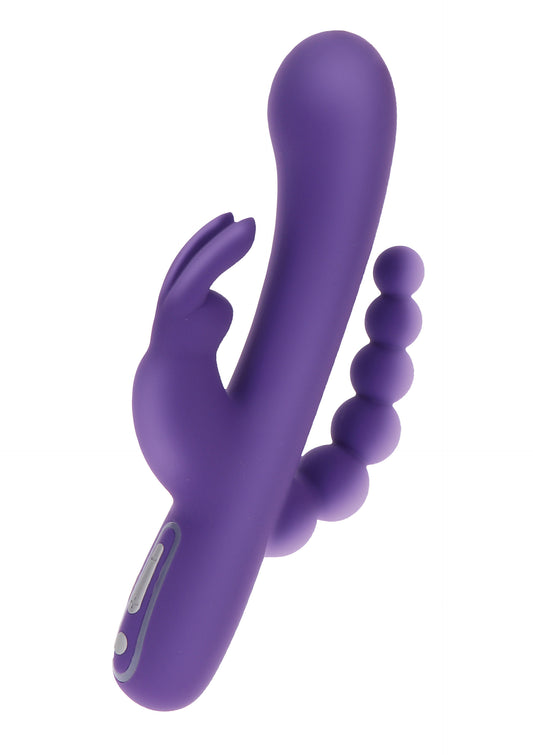 Vibratore triplo stimolatore vaginale anale clitoride in silicone