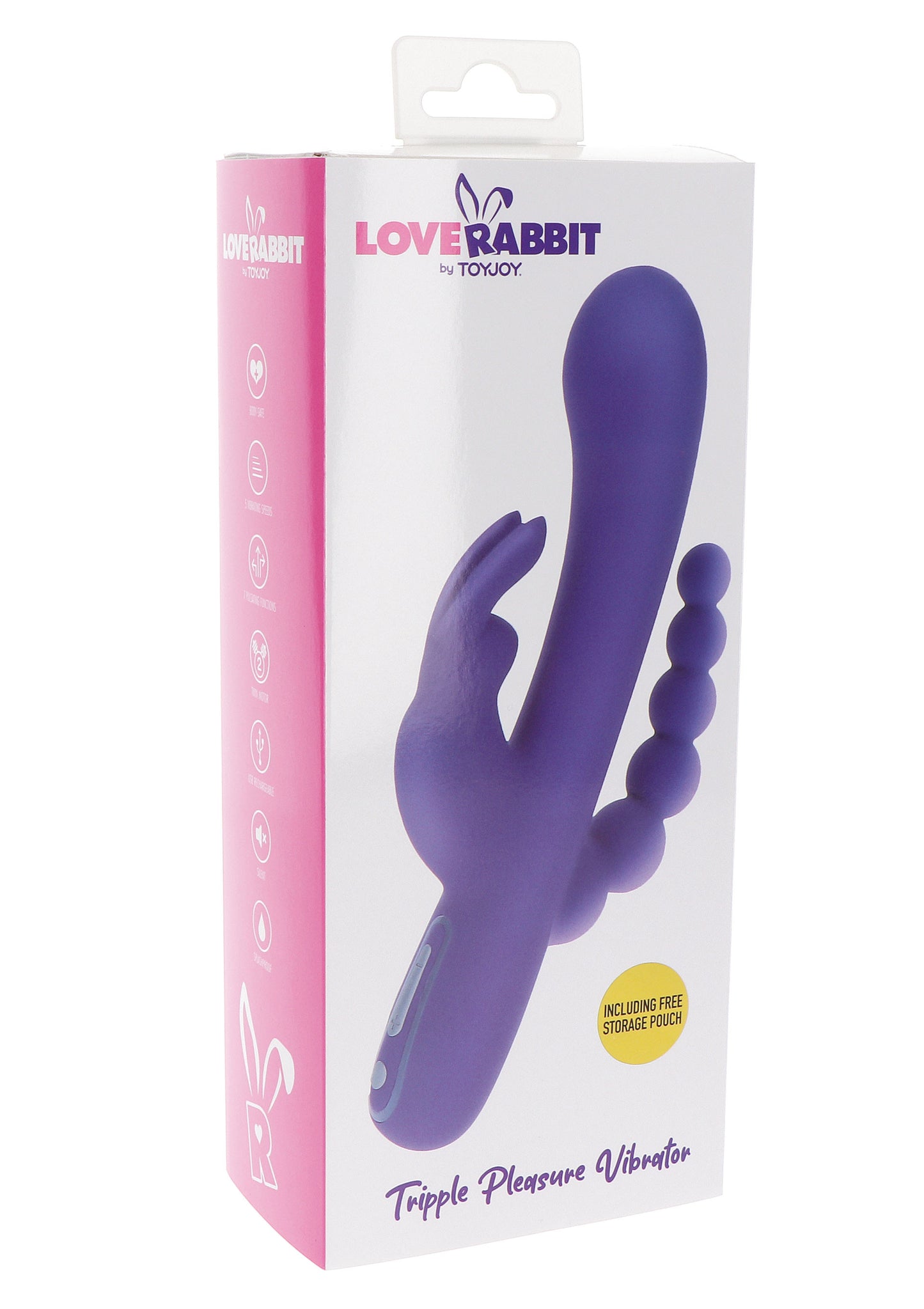 Vibratore triplo stimolatore vaginale anale clitoride in silicone